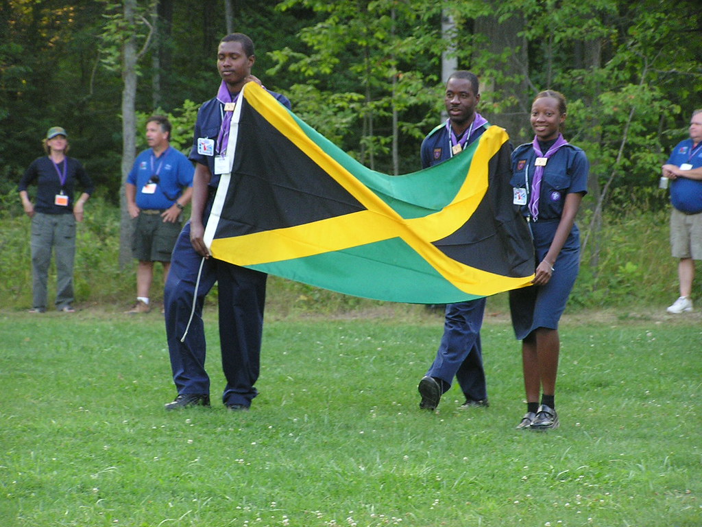 Jamaican Scouts with Flag Jamaican Scouts present their co… Flickr