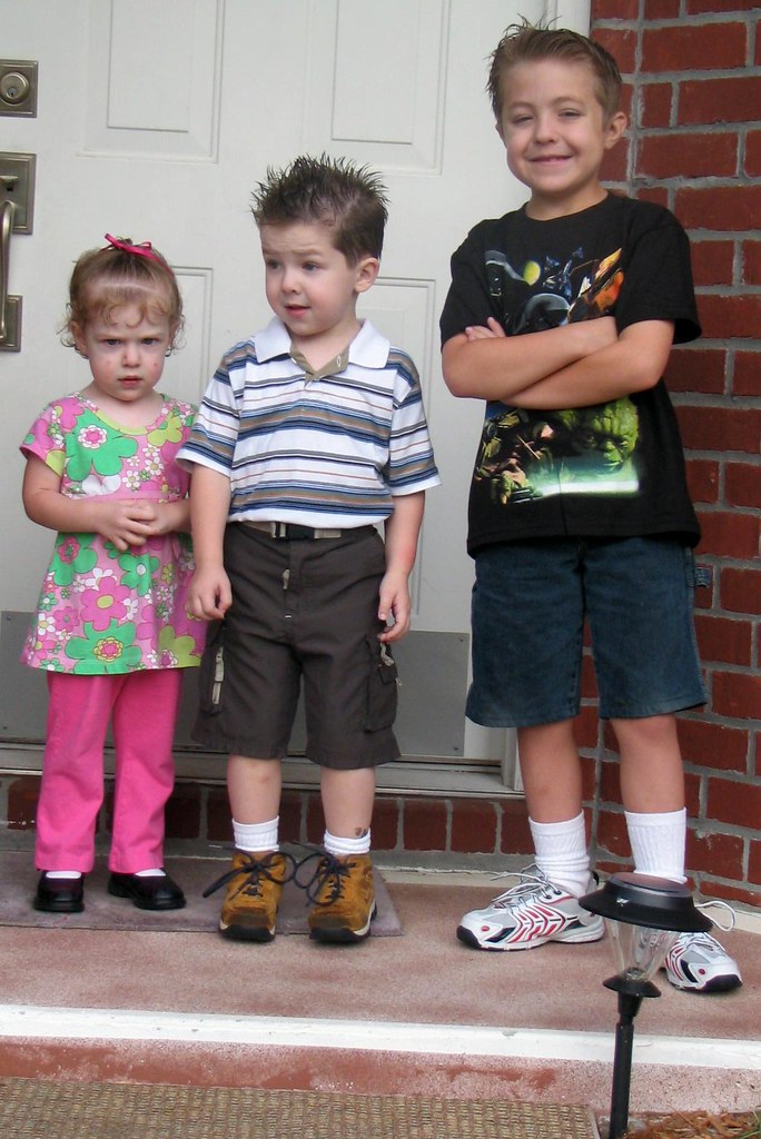 All three kids on first day of school Tennille Anderson Flickr