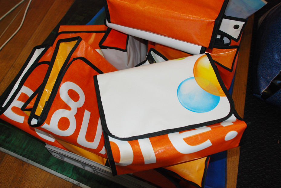 recycled billboard vinyl messenger bags haul Flickr