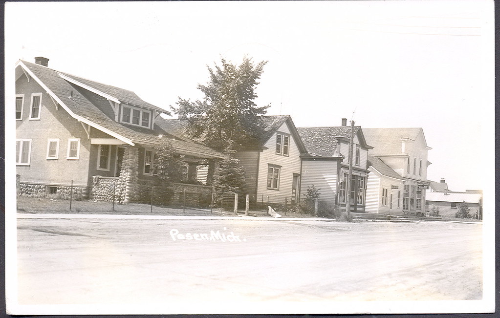 Posen Mi Downtown Homes and Businesses View RPPC T… Flickr