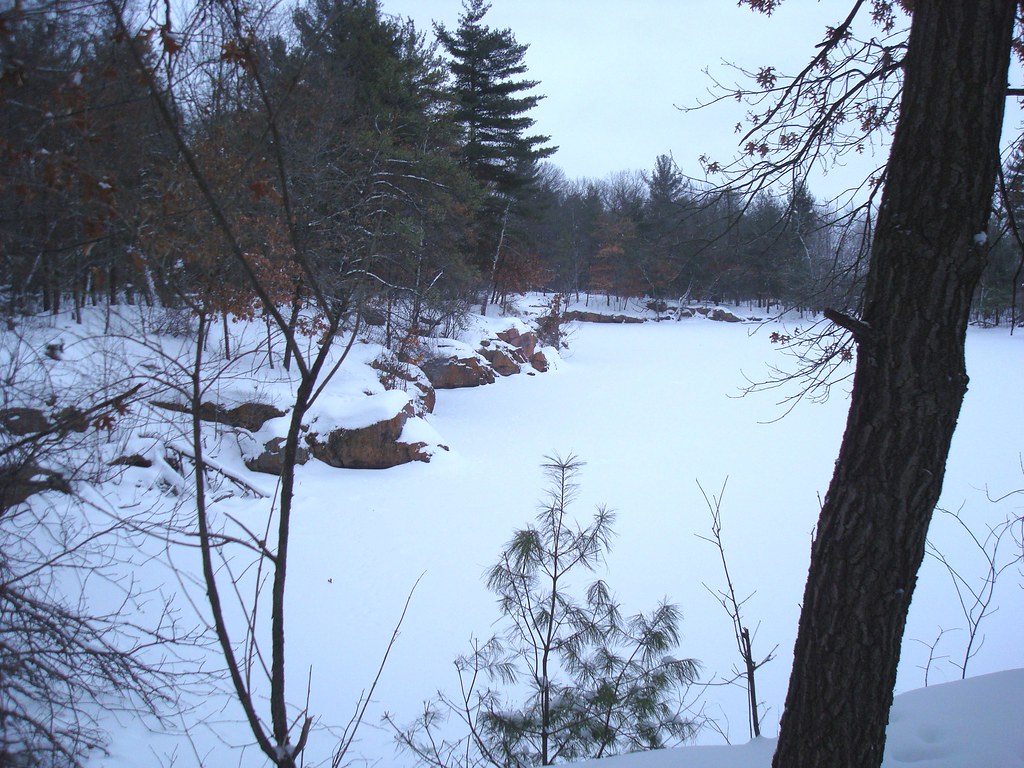 Skiing at the quarry A view of the old Waupaca granite qua… Flickr