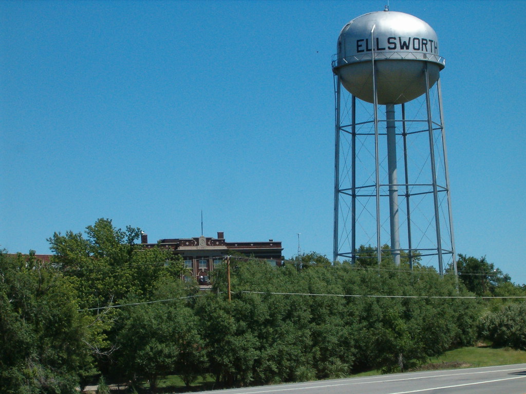 Water tower and old Hospital Ellsworth Kansas John Nicolas Flickr
