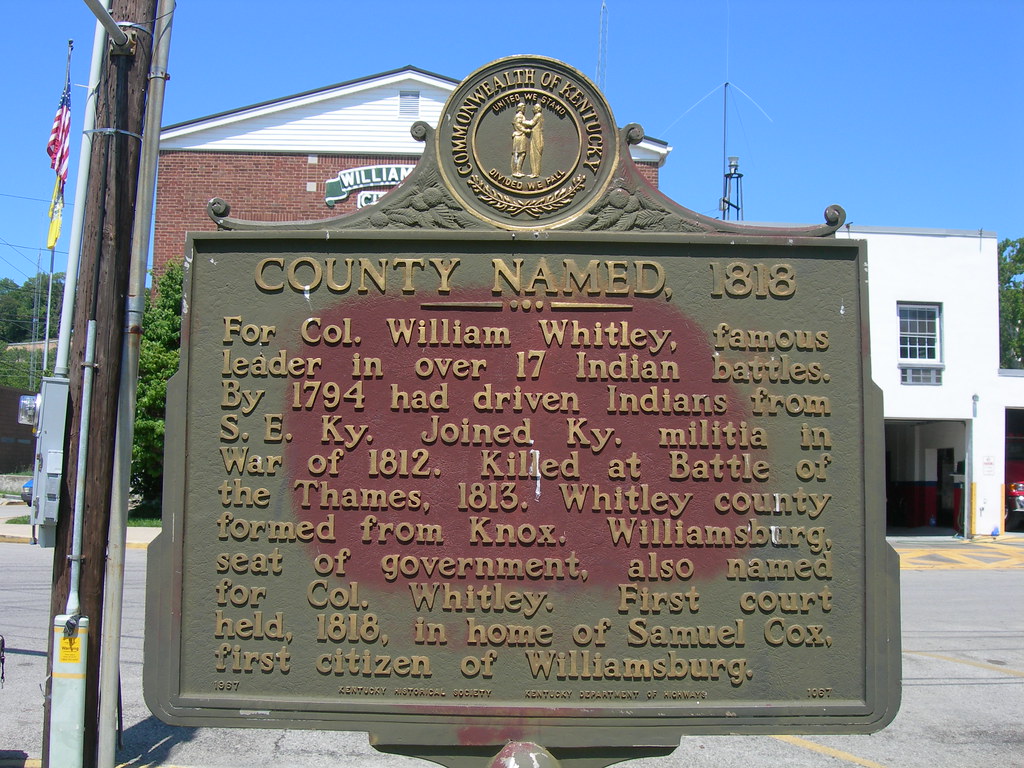 Whitley County Historic Marker Williamsburg, Kentucky Flickr