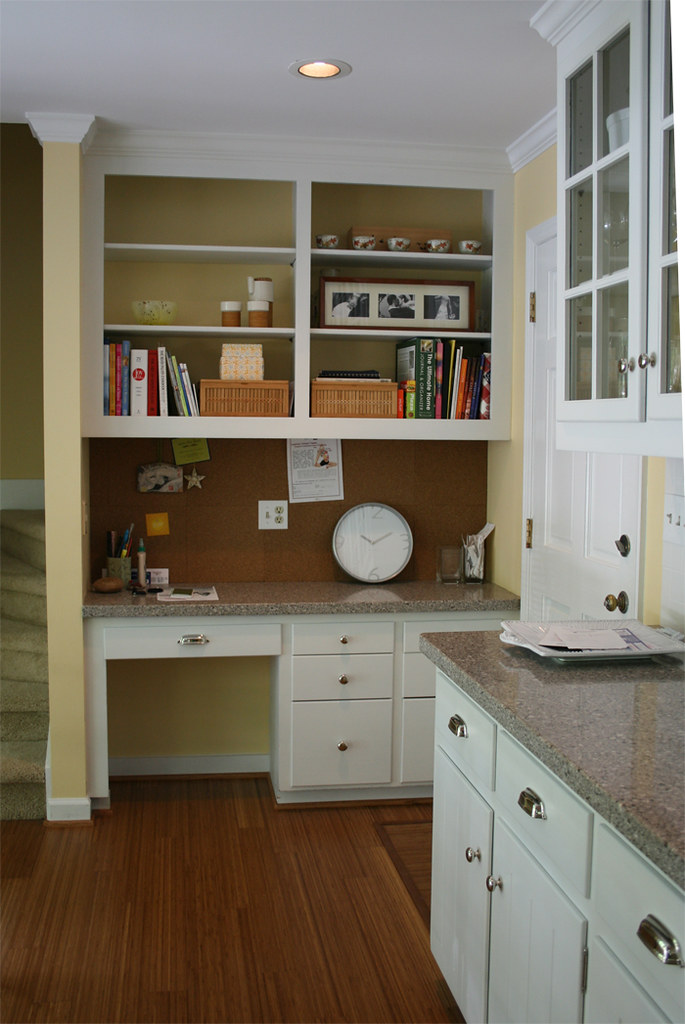 Kitchen Desk I love how my cork board "backsplash" turned … Flickr