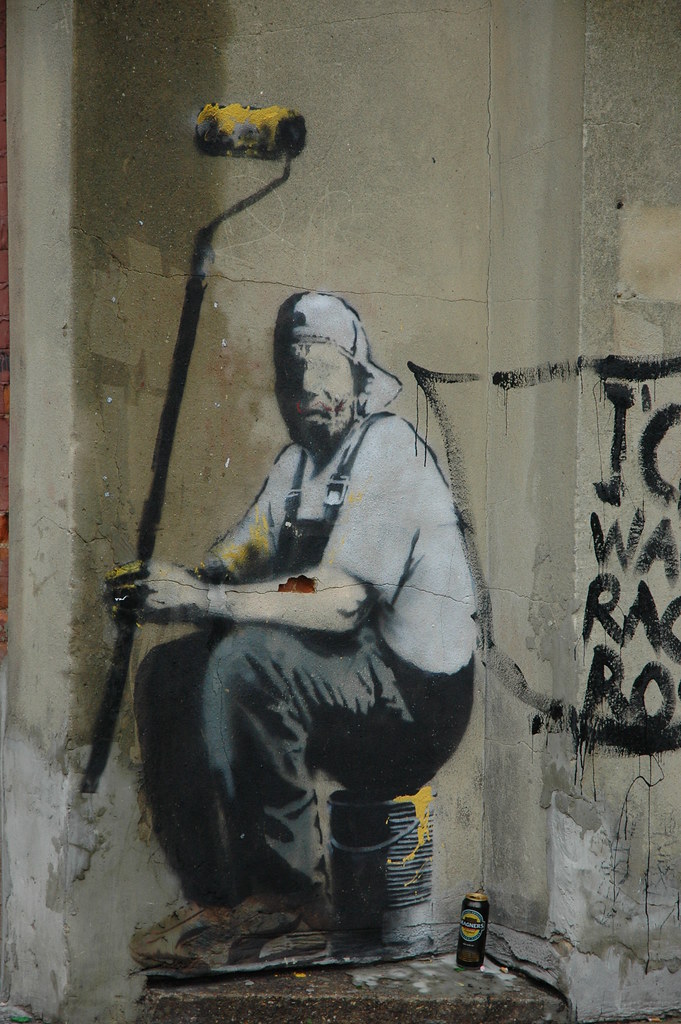 Banksy Yellow Lines Flower Painter canadian mapleleaf Flickr