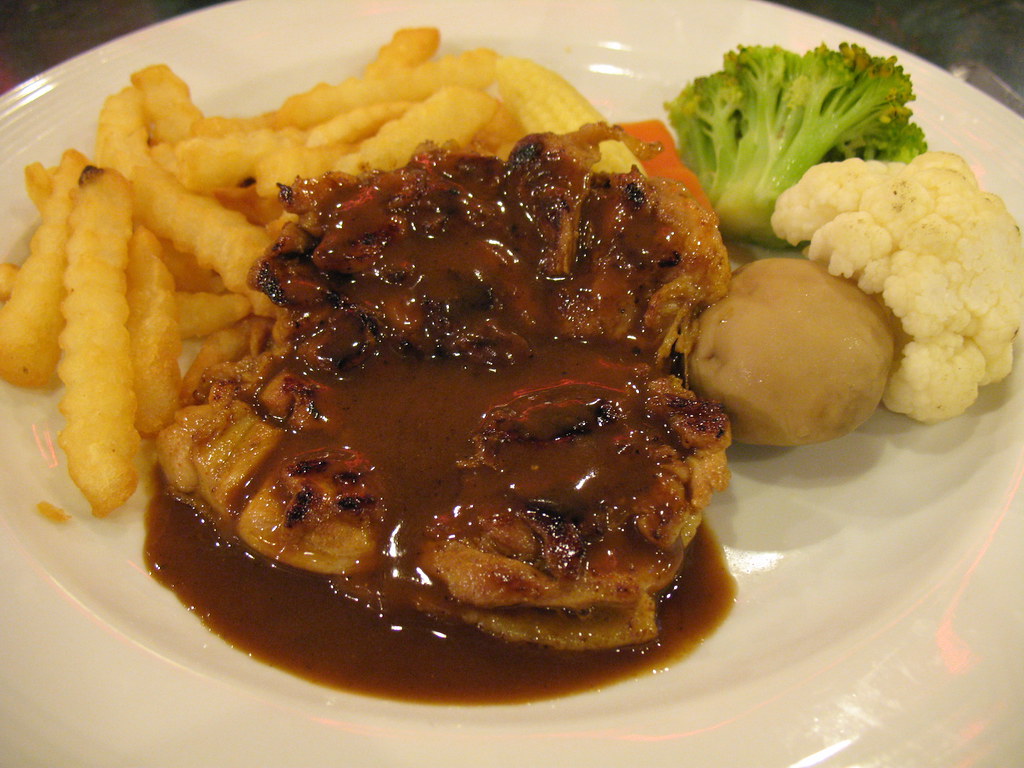 Grilled Chicken Chop with Black Pepper Sauce Jenny Chu Flickr