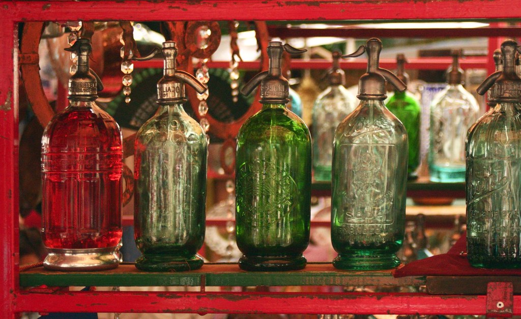 Seltzer Old seltzer bottles are displayed for sale at the … Flickr