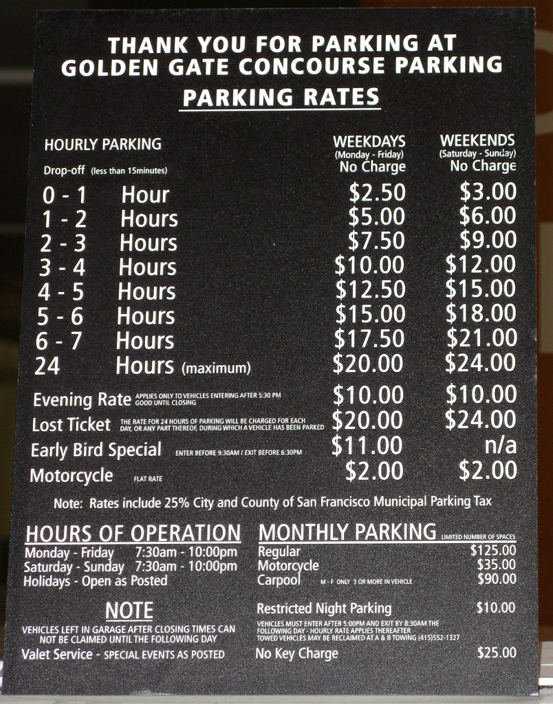 Golden Gate Park Concourse Parking Rates a photo on Flickriver