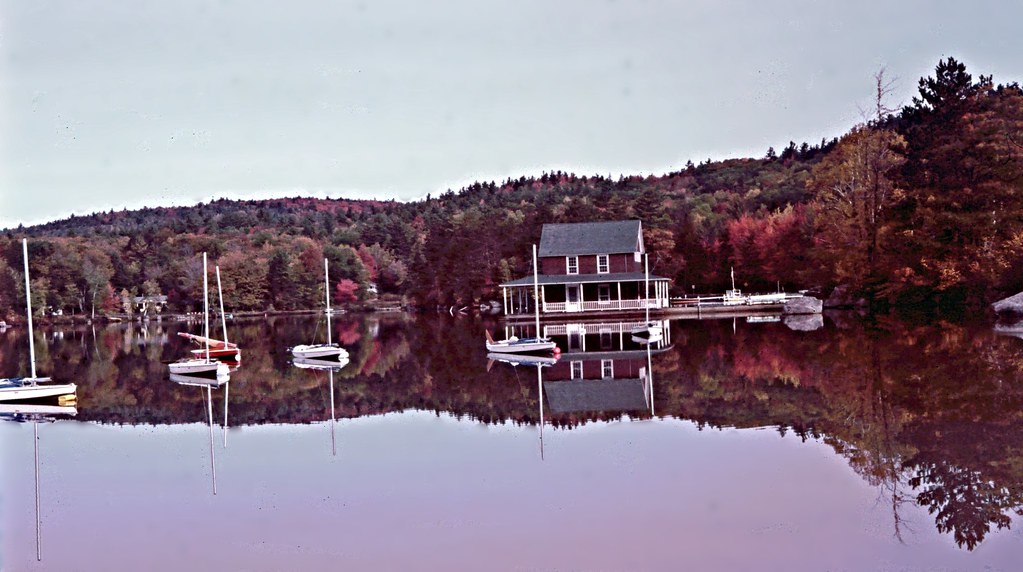 Boathouse & boats, Little Lake Sunapee, New Hampshire 1976… Flickr