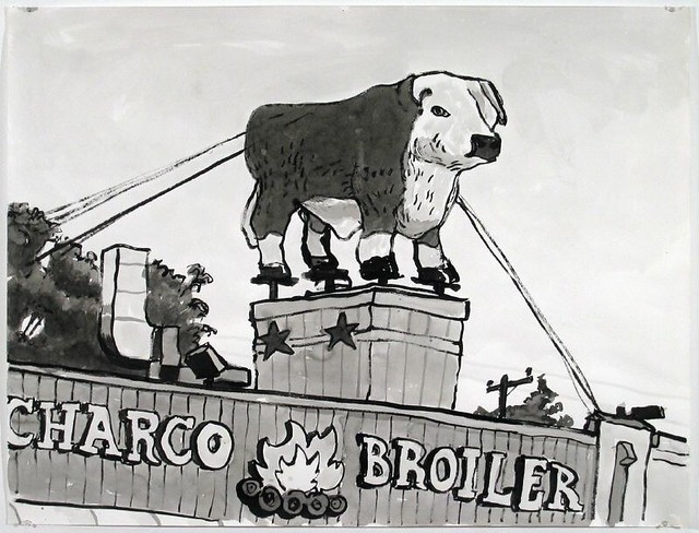 Charcoal Broiler 38x50", ink on paper, 2005 Jefferson Blvd… Flickr