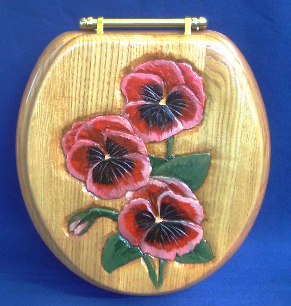 pansey carved wood toilet seat see these and more at www.t… Flickr