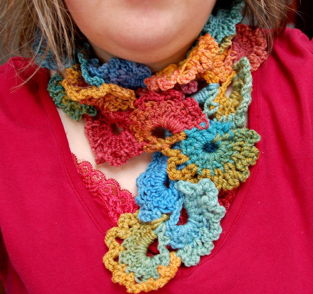 Queen Anne's Lace Scarf Crocheted with by own handspun Flickr