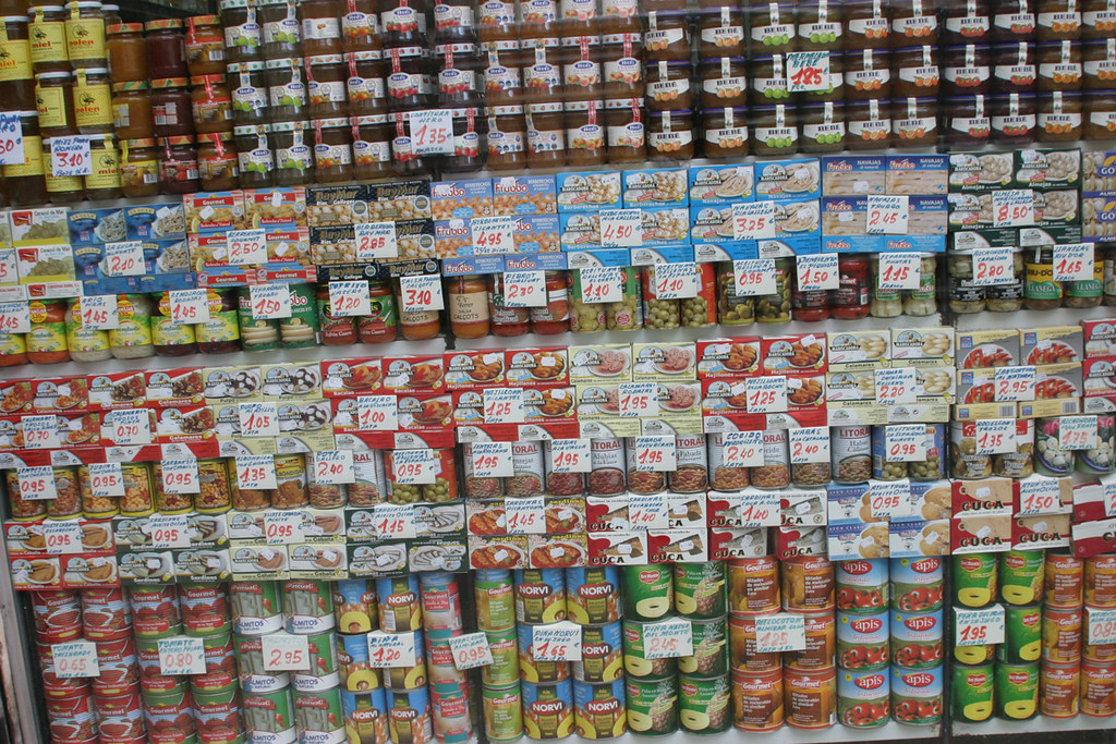 Canned goods Display in a store along the way in the Graci… Flickr