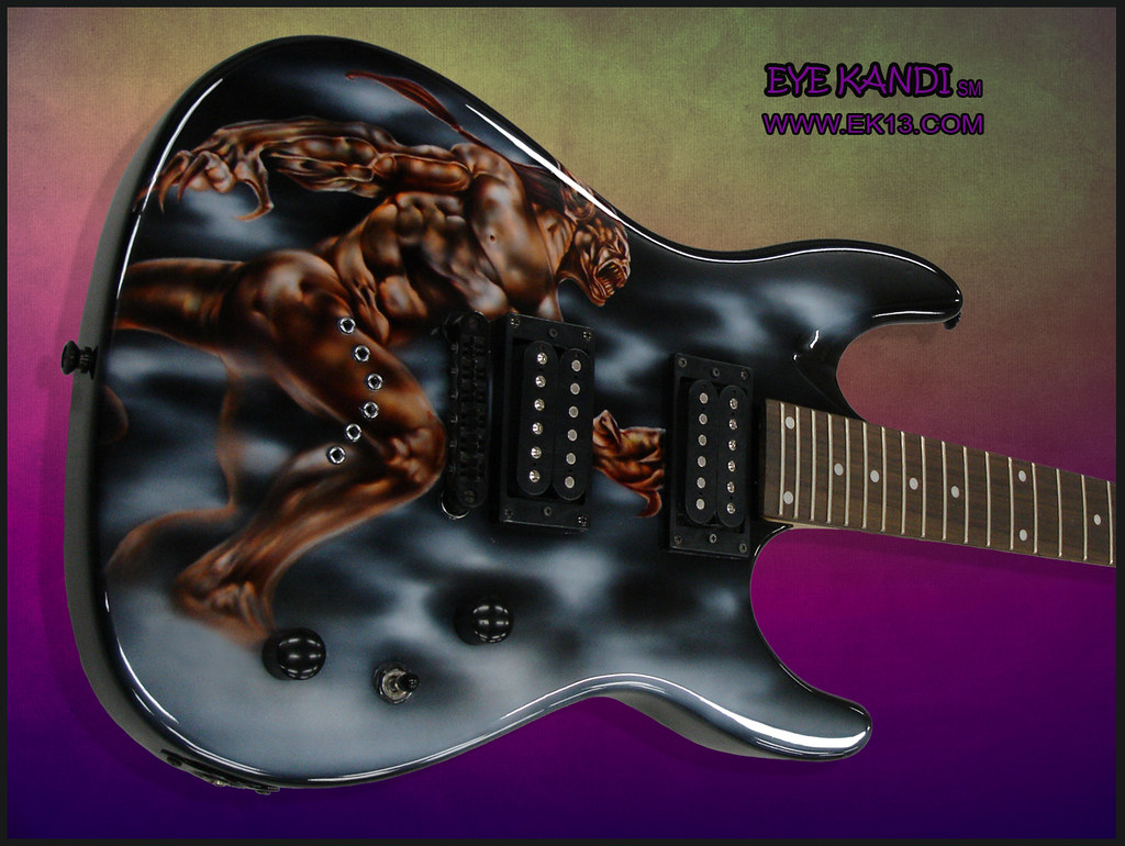 Beast Guitar Custom Painted & Airbrushed by Eye Kandi Custom Paint