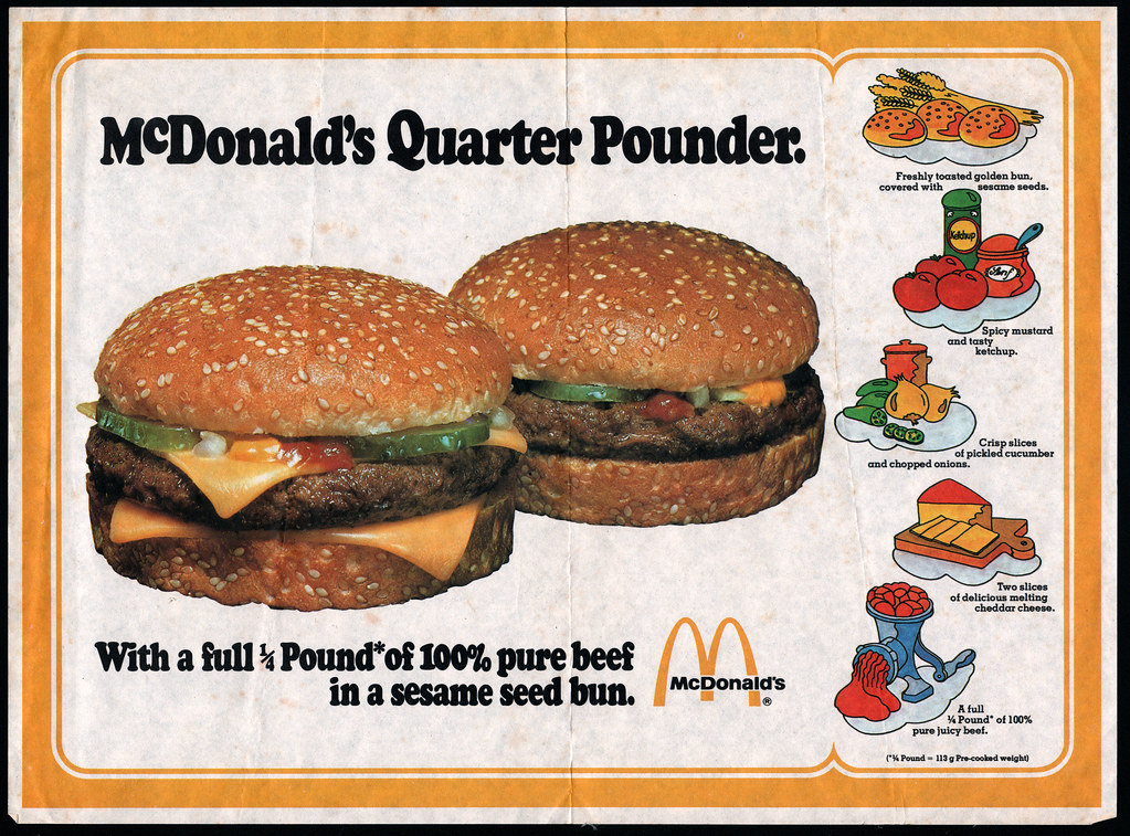 McDonalds Placemat Quarter Pounder Australia 1970s Flickr