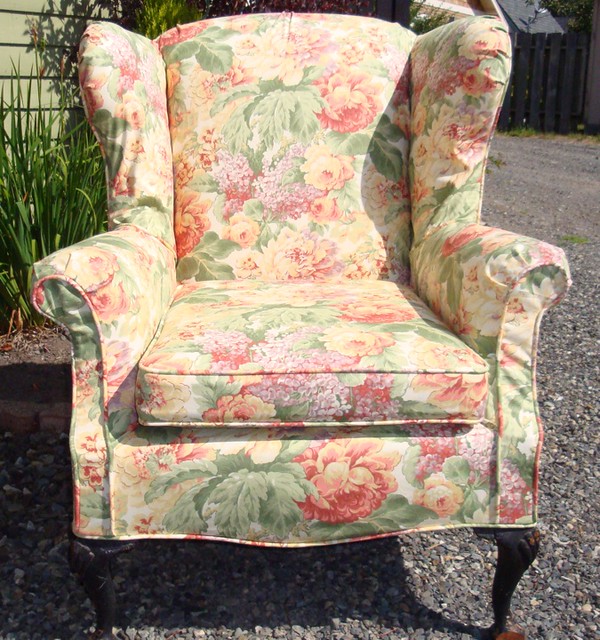 Pink Floral Wingback Chair AFTER Jennifer Ryan Flickr