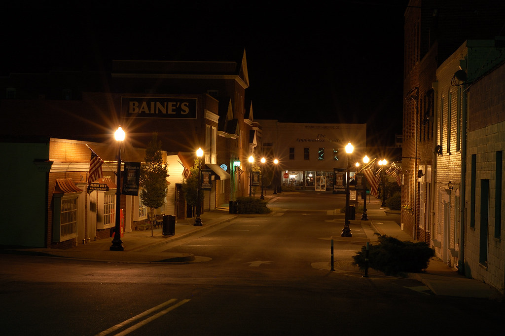 Appomattox at night 057 Main street Appomattox at night. Flickr
