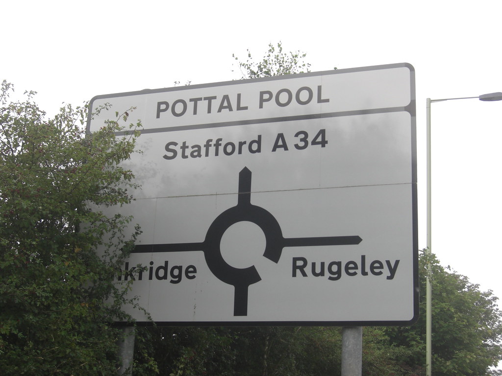 Pottal Pool Road Sign Staffordshire Modern road sign. Tim Jenkinson