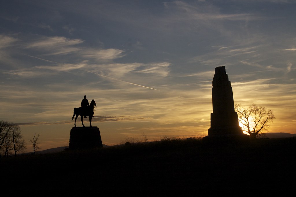 General Meade on Cemetery Ridge at sunset Gettysbur… Flickr