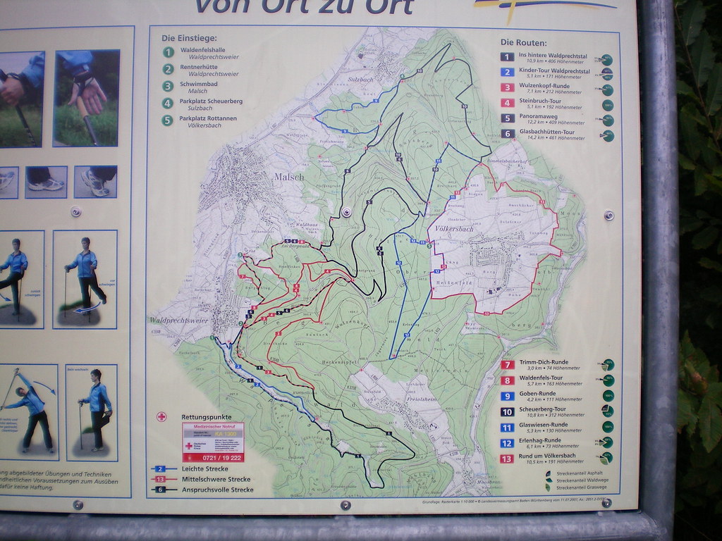 Black Forest Trail Map Day 2, pic39 A map of hiking trails in the Black Forest Tim and