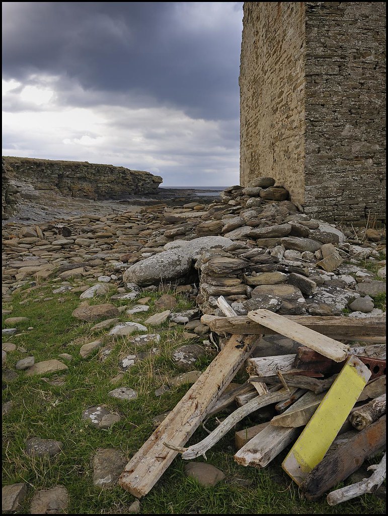 Wood and Stone Old House at Crosskirk, Caithness, Scotland… North