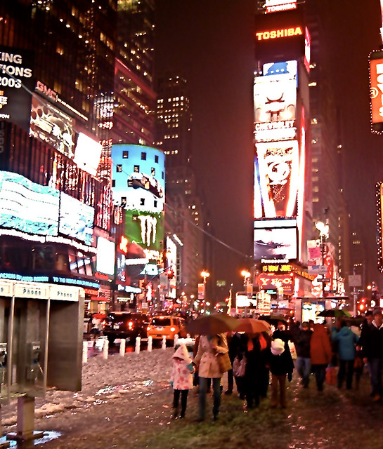 Times Square at night, New York, USA Frank Hilzerman Flickr