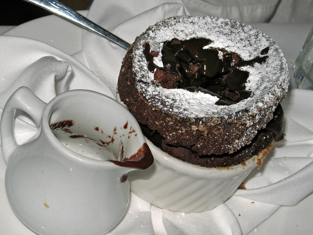J.K.'s Chocolate Grand Marnier Soufflé with chocolate sauc… Flickr