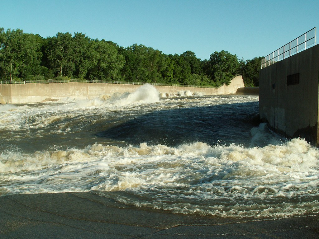 Coralville Dam flooding Water flows over the spillway at C… Flickr