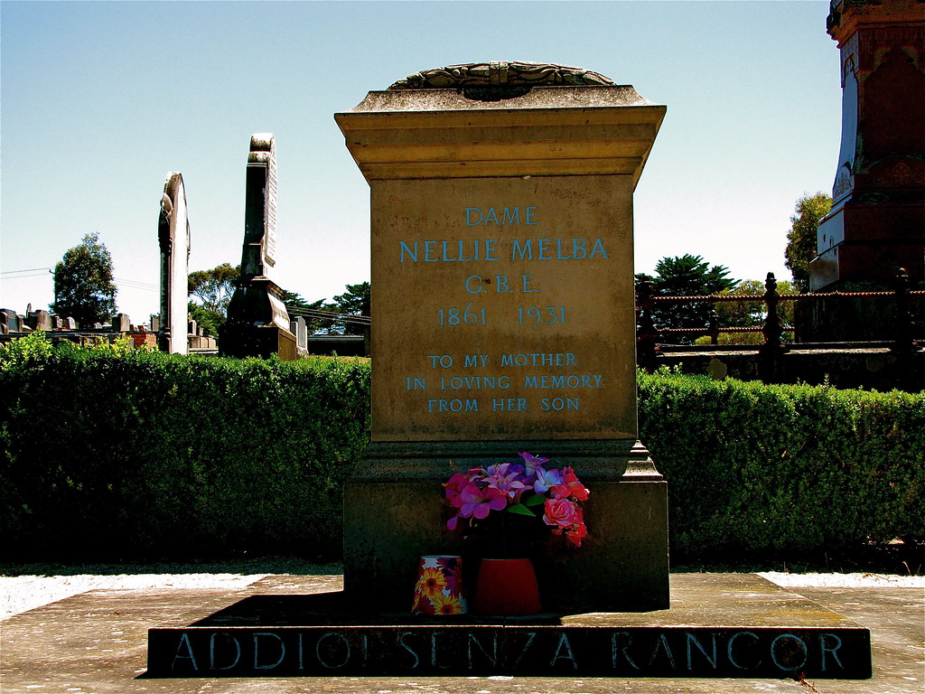 The Grave of Dame Nellie Melba Internationally famous oper… Flickr