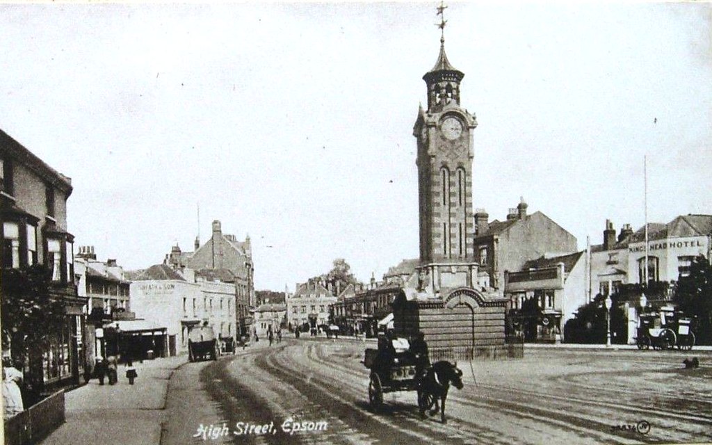 High Street, Epsom, Surrey, England very early 1900s a photo on