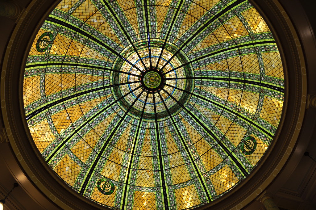 Pacific County Courthouse Stained glass dome in the Pacifi… Flickr