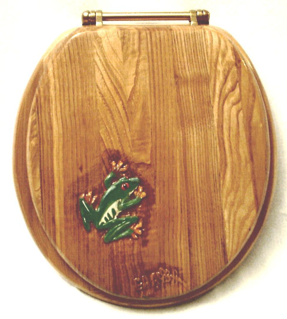 frog carved wood toilet seat see these and more at www.two… Flickr