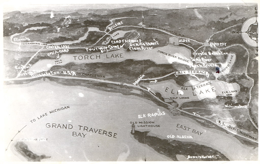 Antrim Torch Lake MI Elk Lake nice Antrim Map Card RPPC Al… Flickr