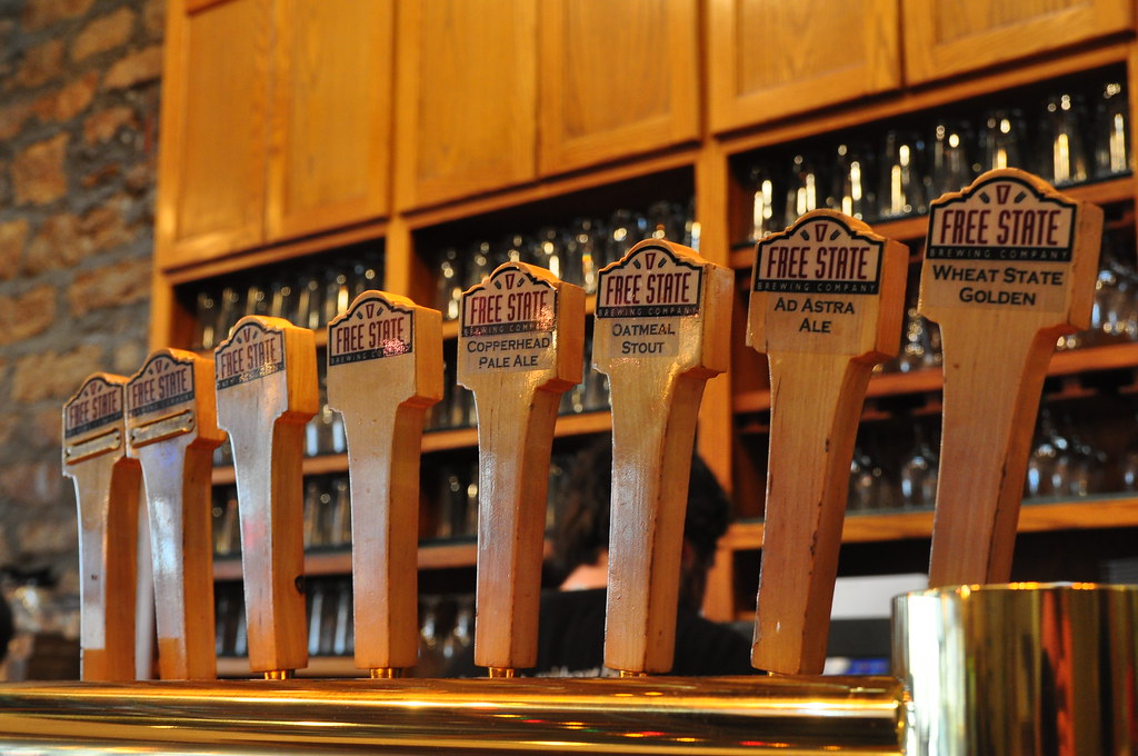 Mmm... Beer! Taps at the Free State Brewery in Lawrence, K