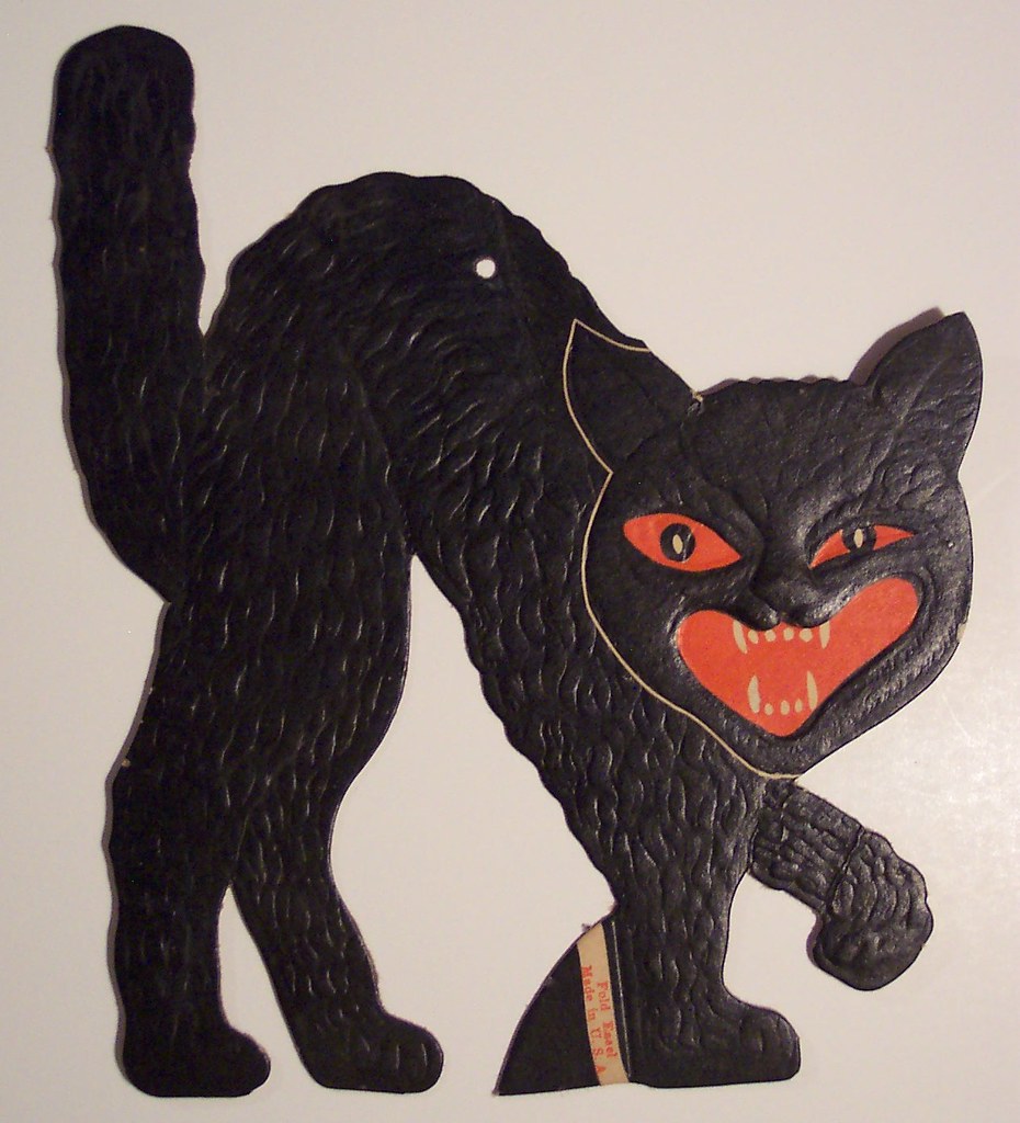 Vintage Halloween Black Cat Diecut 7 inches tall Dave Flickr