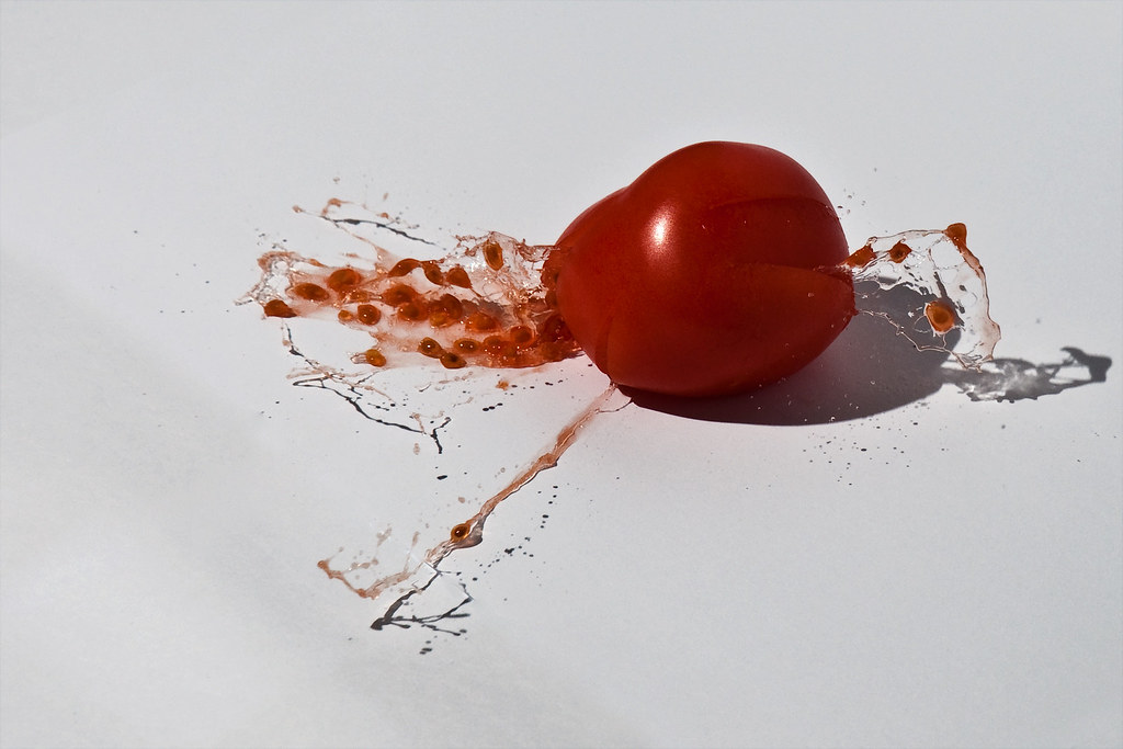 A thrown tomato Søren Gammelmark Flickr