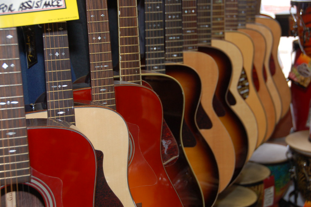 Acoustic guitars at Scituate Music Company near the harbor… Flickr