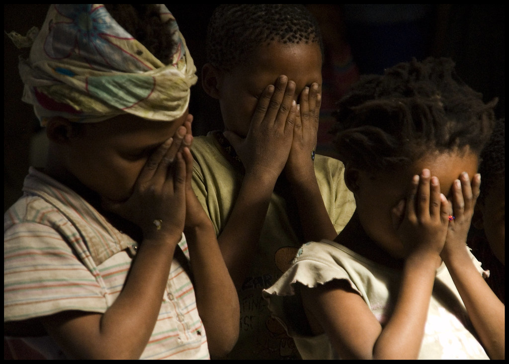 Childrens Prayer, Kalahari, Namibia Children praying at a … Flickr
