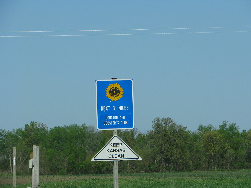 Highway sign near Longton, Kansas April 28, 2008 Michael Anderson