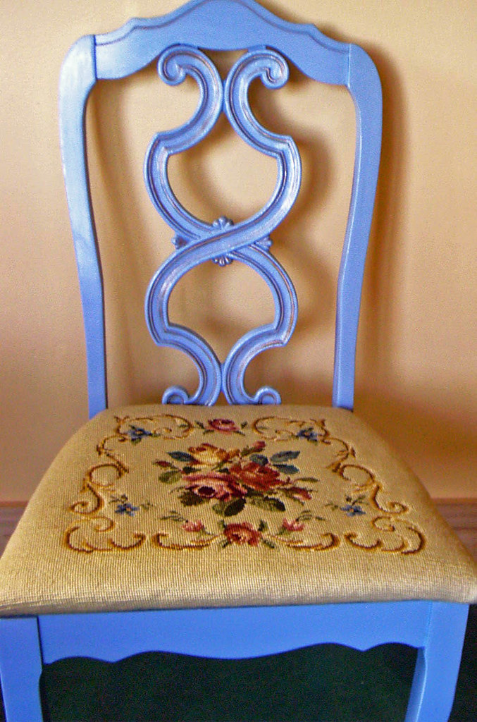 Vintage Rose Needlepoint chair found for 8.00 at a local … Flickr