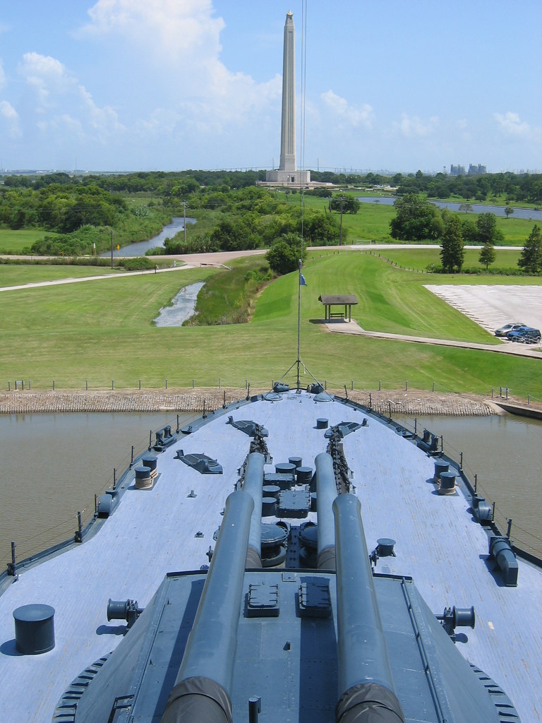 USS Texas BB35 (Bow & Texas Memorial) View of the Texas
