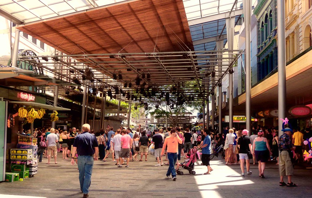 Queen Street Mall The main street though Brisbane city was… Flickr
