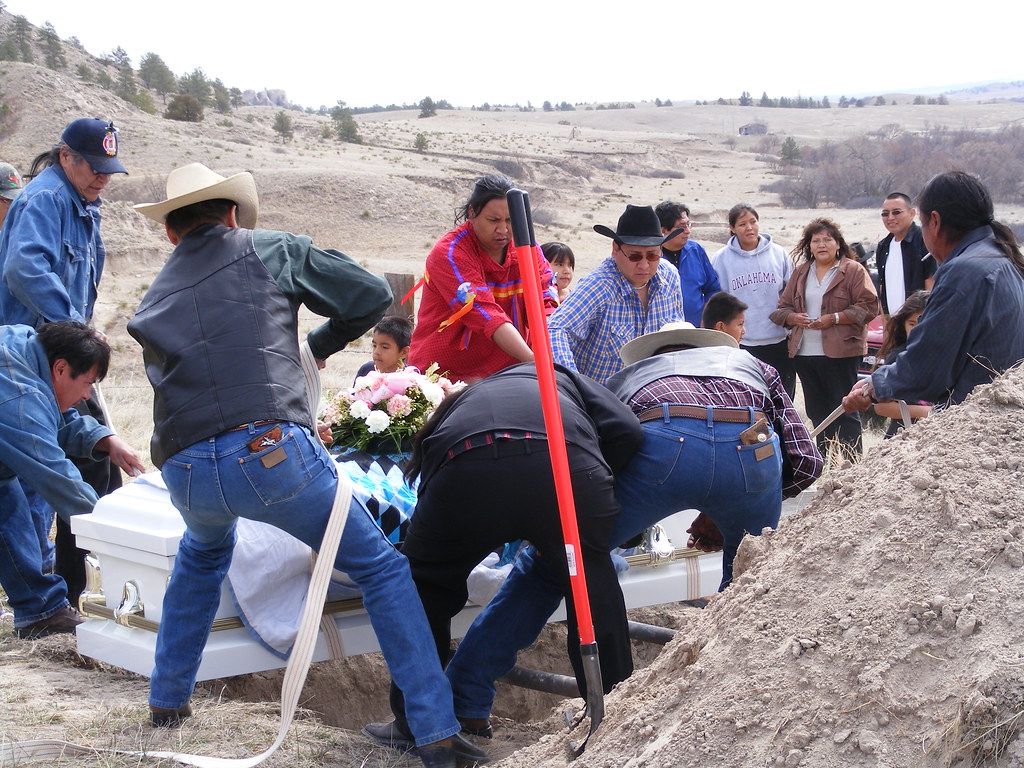 Oglala Lakota Sioux Funeral The men work in unison. Flickr