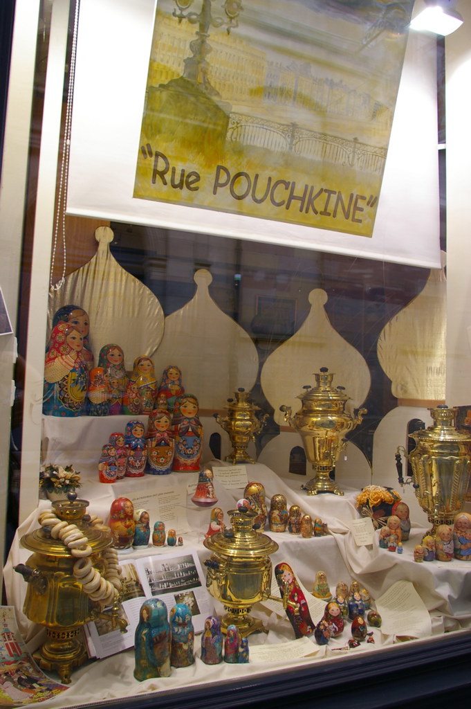 Russian shop Between typical russian wares like "samovar" … Flickr