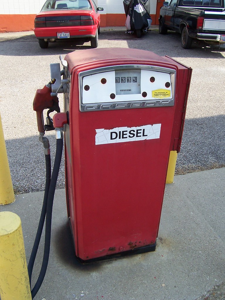 Neat Red Diesel Gas Pump An old red diesel gasoline pump w… Flickr