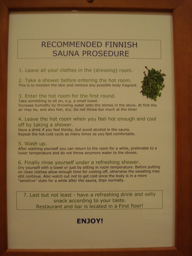 Finnish Sauna Prosedure Detailed instructions … Flickr