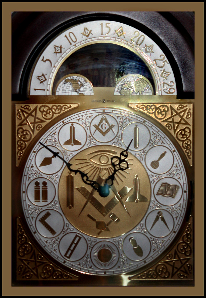 Masonic Clock Face of a grandfather clock. All rights rese… Flickr
