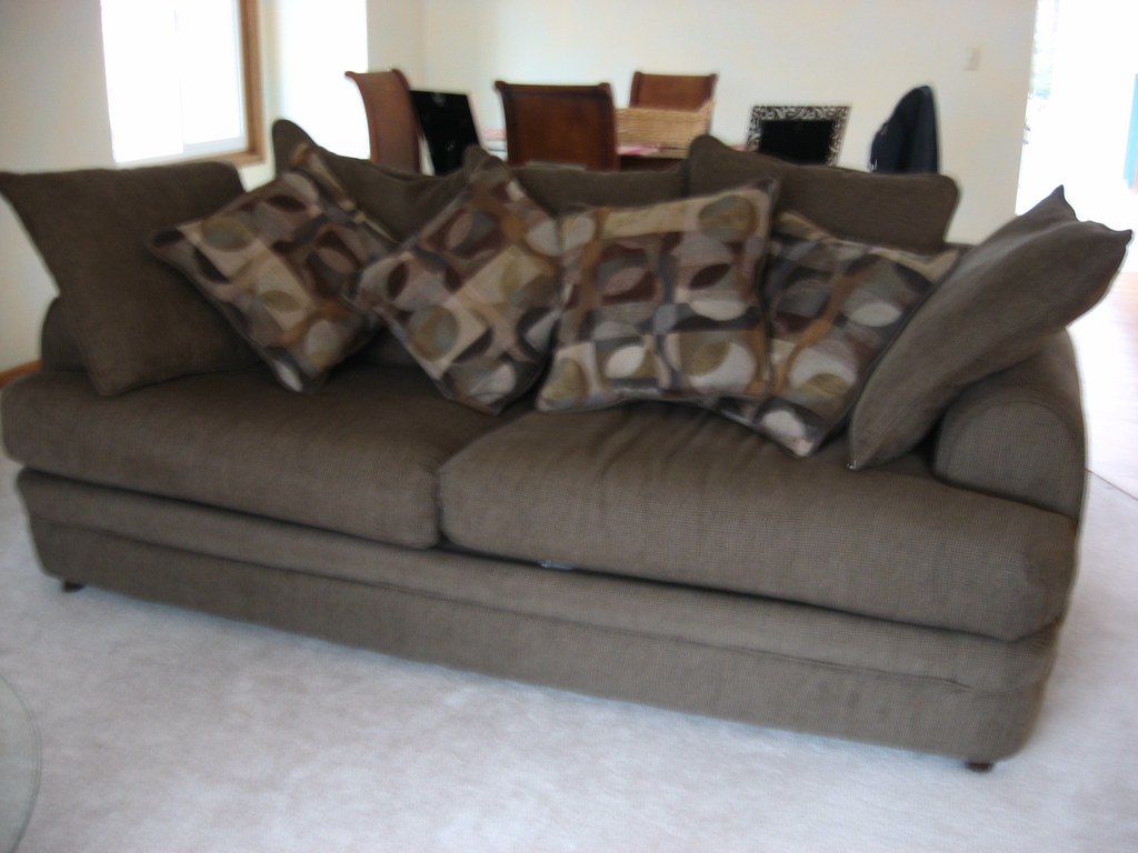 Large Brown Sofa with pillows mnpsasso Flickr