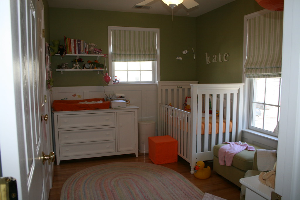 nursery shades open roman shades from PBK, crib & dresse… Flickr