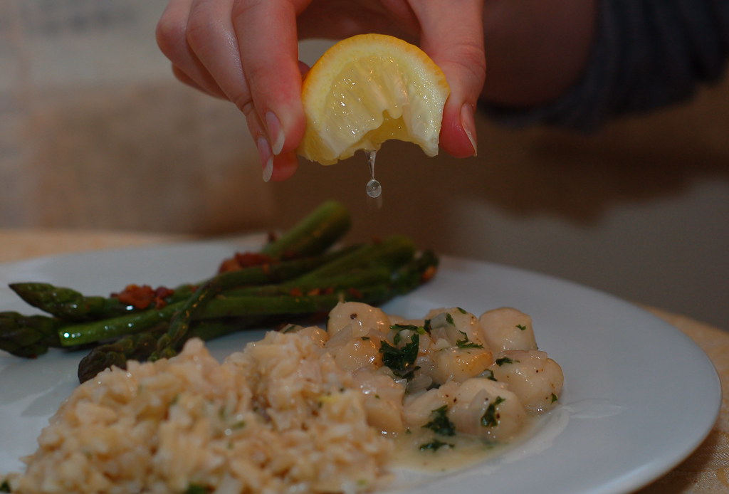 Scallops Provençal with lemon Basmati rice with parsley an… Flickr